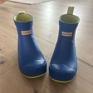 Hunter Kids Blue and Yellow Play Rain Boots